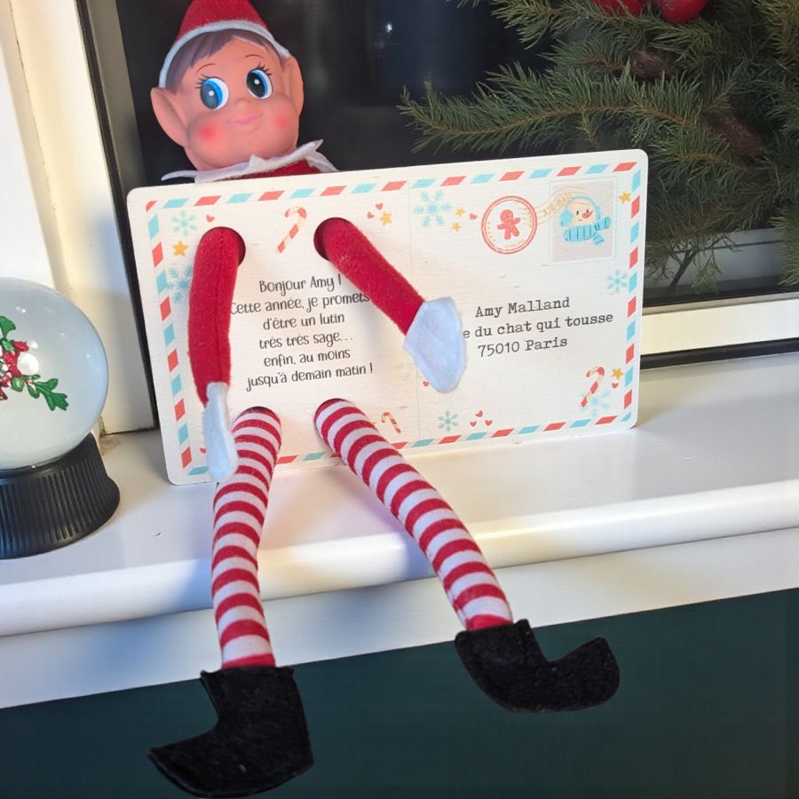 Carte postale imprimée personnalisée du retour du lutin farceur