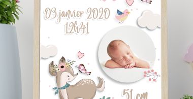 Affiche de naissance personnalisée