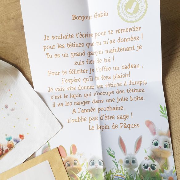 Kit Don de tétine(s)  au Lapin de Pâques