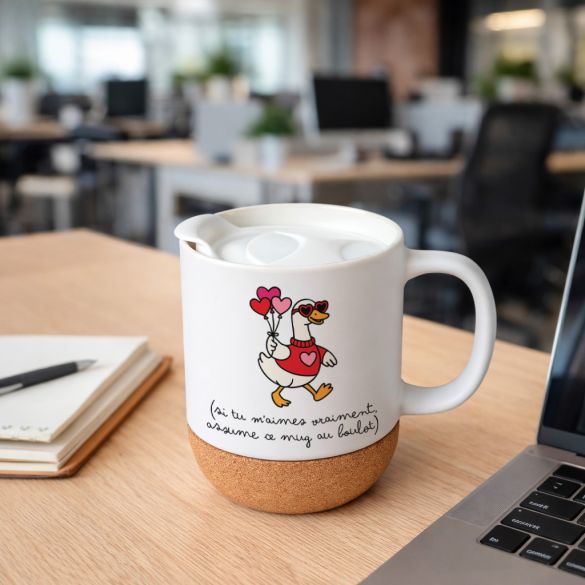 Mug liège message amour « Si tu m’aimes vraiment, assume ce mug au boulot»