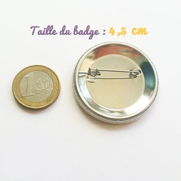 Badge Préparateur en pharmacie avec épingle fond jaune