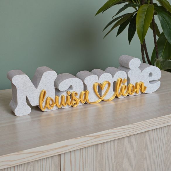 Sculpture déco Mamie personnalisée avec prénoms