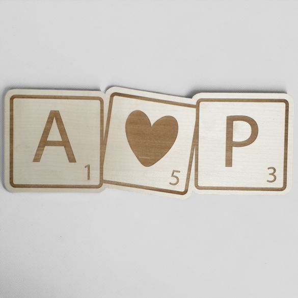 Décoration murale lettres Scrabble en bois | Saint Valentin | Cadeau couple
