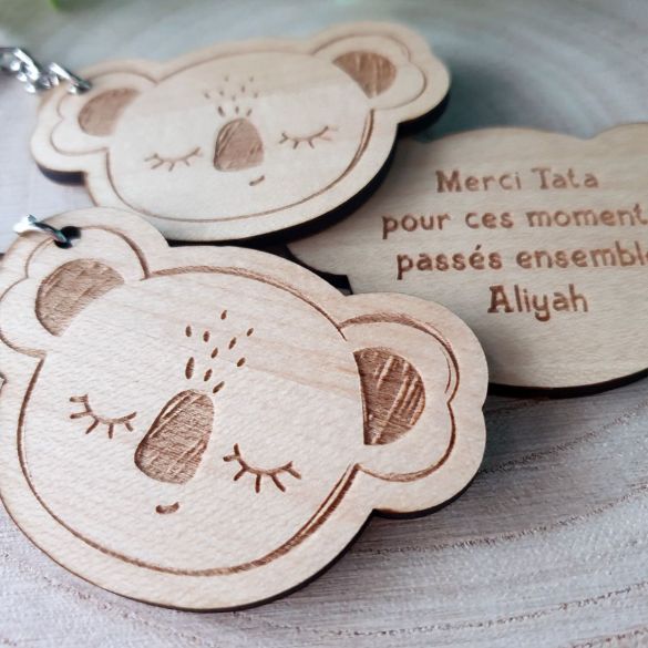 Porte clé personnalisable Koala en bois