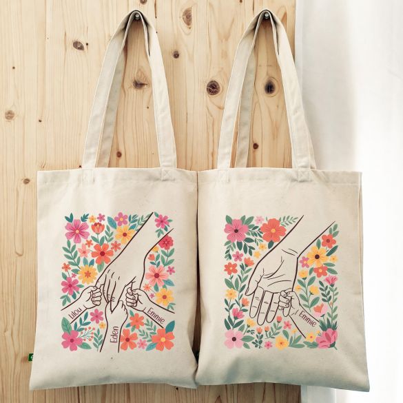 Totebag Maman personnalisé avec 1, 2 ou 3 enfants – Cadeau fête des mères