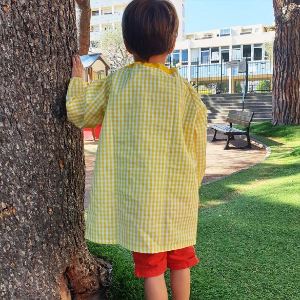 Blouse | tablier écolier personnalisé | Couleur jaune