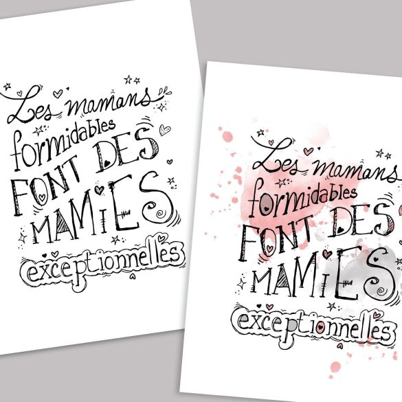 Affiche ou plaque alu personnalisée Les mamans formidables font des mamies exceptionnelles