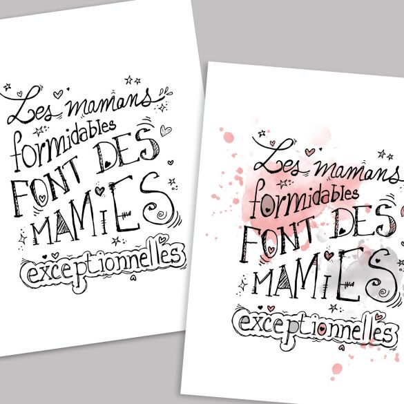 Affiche ou plaque alu personnalisée Les mamans formidables font des mamies exceptionnelles