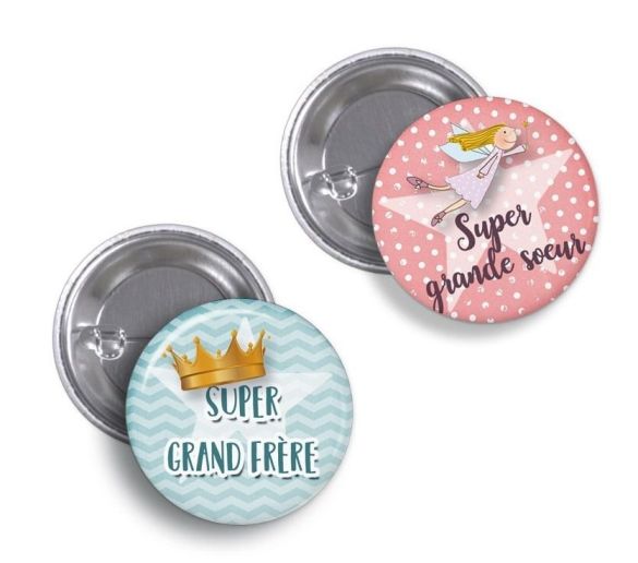 Badge Super grand frère ou Super grande soeur