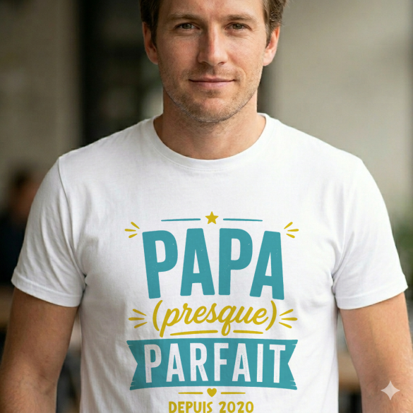 Tshirt personnalisé Papa presque parfait