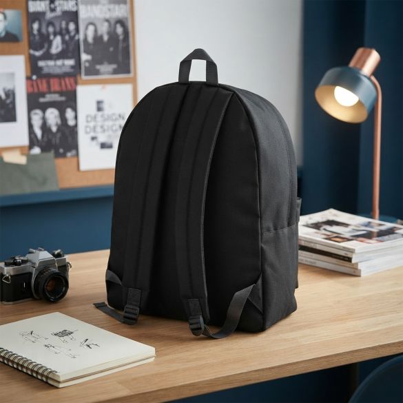 Sac à dos école enfant personnalisé avec prénom | Power Flower - Couleur noir grand 18L