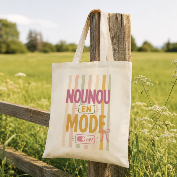 Tote bag Nounou en mode OFF – Cadeau nounou original de fin d'année