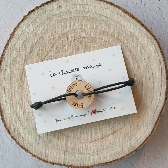 Bracelet gravé en bois homme personnalisable