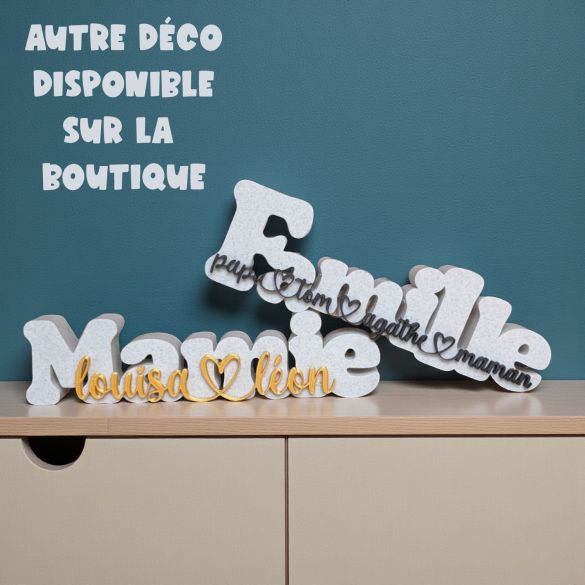 Sculpture déco Mamie personnalisée avec prénoms