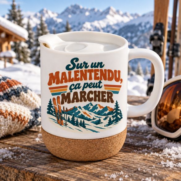 Mug Les Bronzés font du ski – Tasse humour montagne – Citation culte film ski – Cadeau skieur – À l’unité ou en duo