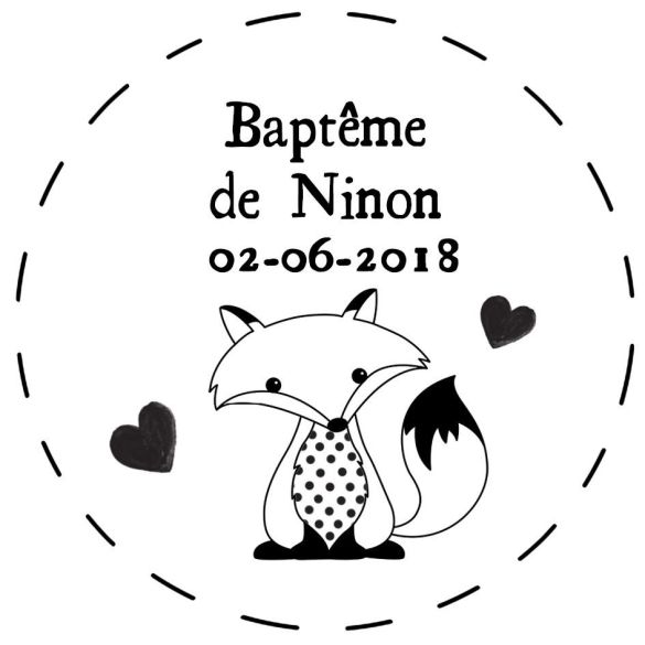 Tampon personnalisé pour baptême - Renard