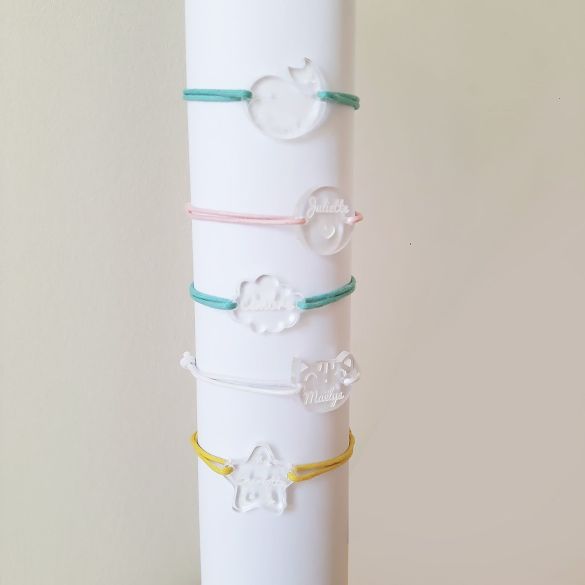 Bracelet gravé enfant personnalisable Nuage