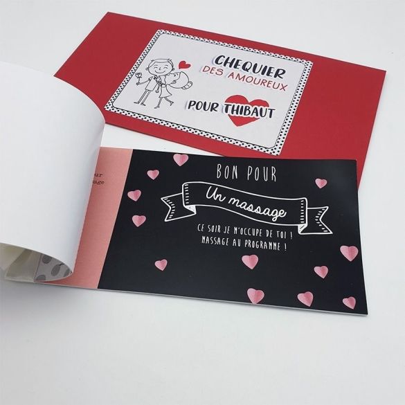 Chéquier des amoureux personnalisable- Cadeau original pour son amoureux(se) !