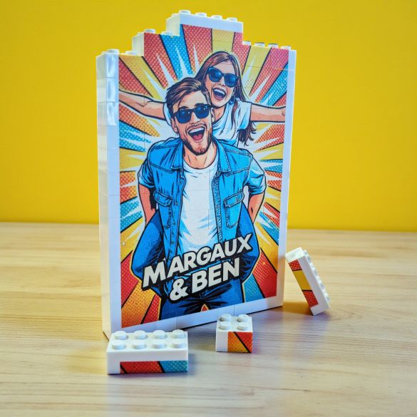 Cadre lego  Couple Pop Art