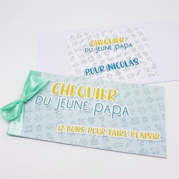 Chéquier du jeune papa - Cadeau original - Boîte à papa | Idée cadeau fête des pères