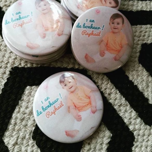 Badges ou magnets avec photo pour mariage| baptême|anniversaire| pacs...
