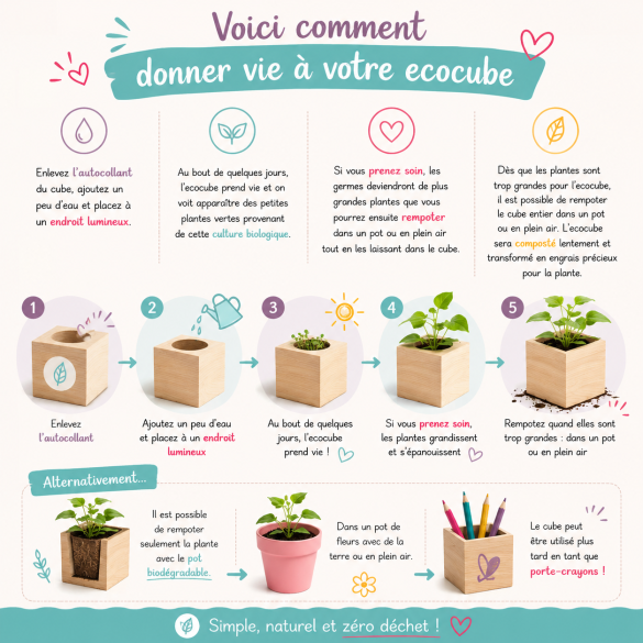 Ecocube personnalisé Chouette la crèche | Cadeau original pour remercier le personnel de crèche