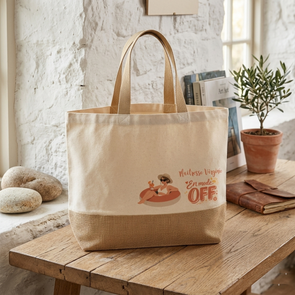 Grand sac personnalisé Maîtresse en mode OFF Idée cadeau maîtresse