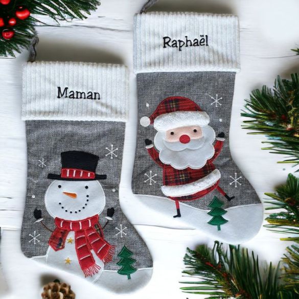 Pack Père Noël personnalisé - Hotte - chaussette - décoration