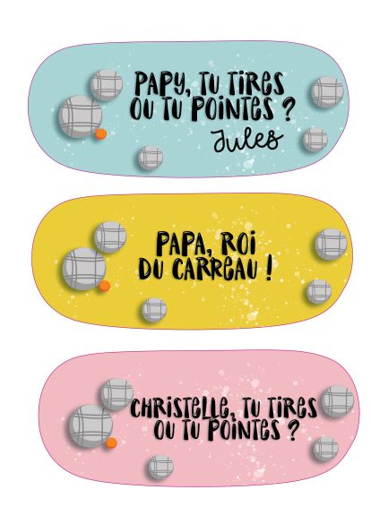 Sacoche de rangement boules de pétanque personnalisée "Tu tires ou tu pointes ?" | Idée cadeau fête des pères