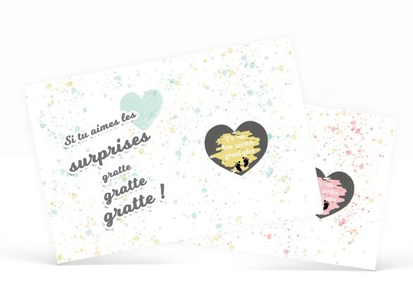 Carte à gratter "Tu vas être arrière grand-père!" ou "Tu vas être arrière grand mère!"|annonce grossesse