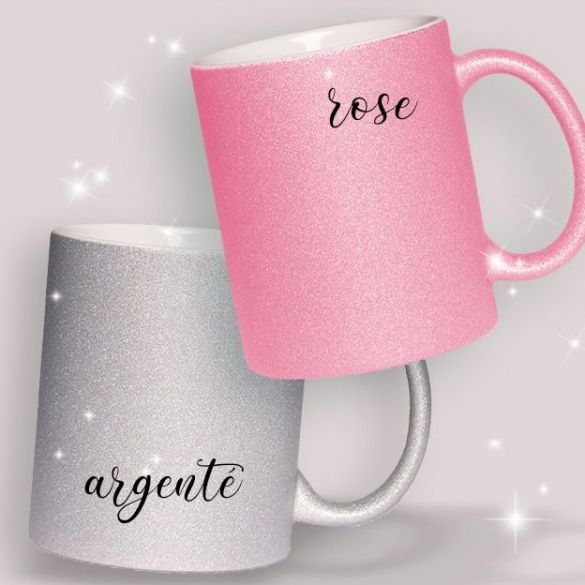 Mug personnalisable pailleté avec VOTRE texte