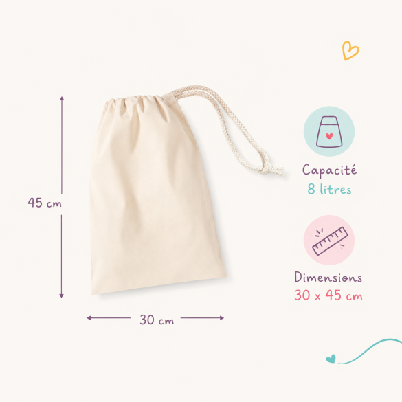 Pochon personnalisé « Kit du super futur grand frère / future grande sœur »
