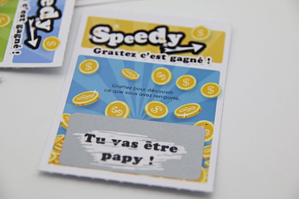 Ticket jeu à gratter "Speedy"|annonce grossesse