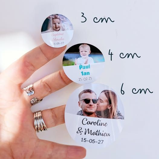Sticker baptême personnalisé avec photo