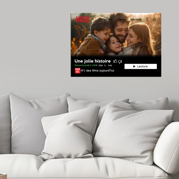 Affiche famille personnalisée|Netflix|Idée cadeau couple|Fête des pères|Fête des mères