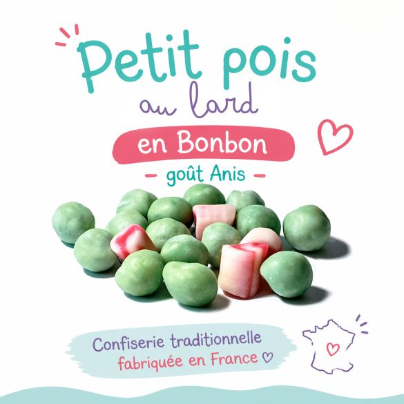 Boite de conserve remplie de bonbon Petits pois | Merci Maîtresse