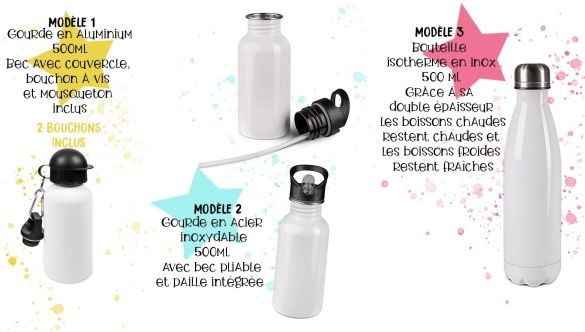 Gourde ou bouteille personnalisée pour enfant modèle Monstres 1