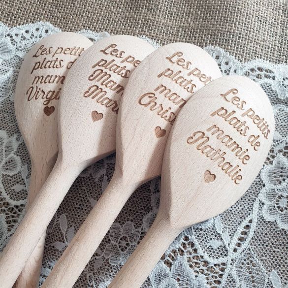 Cuillère en bois de cuisine personnalisable | Idée cadeau Mamie