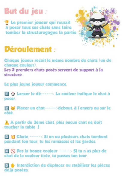 Jeu de société Ninja Cats avec pochon de rangement personnalisé