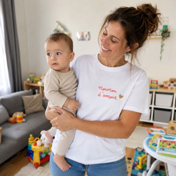 T-shirt Nounou d'amour – Cadeau nounou original de fin d'année