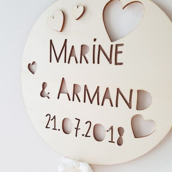 Ballon en bois personnalisé amoureux