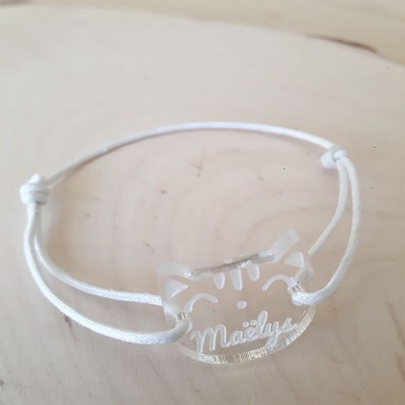 Bracelet gravé enfant personnalisable Chat