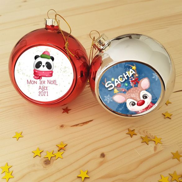 Boule de Noël personnalisée à accrocher au sapin - 6 modèles