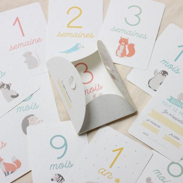 Coffret premiers mois de bébé - Cartes étapes - Zü