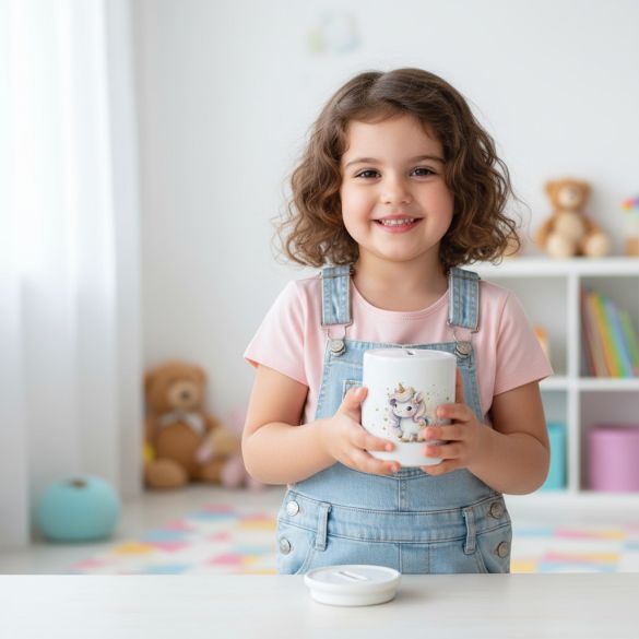 Tirelire personnalisée avec prénom Licorne