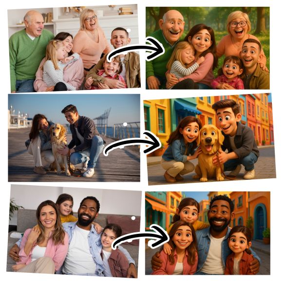 Affiche ou plaque alu personnalisée style Pixar / disney– À partir de votre photo – Déco originale famille ou couple