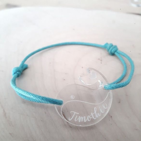 Bracelet gravé enfant personnalisable Baleine