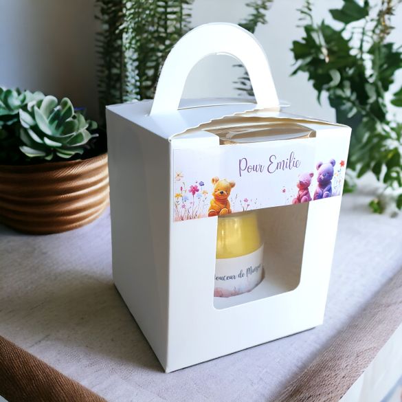 Bougie yahourt Mangue Oursons avec box personnalisable