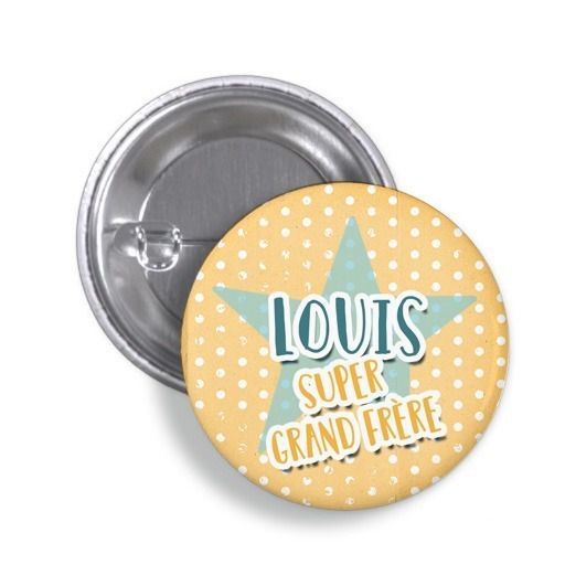 Badge Super grand frère ou soeur avec prénom