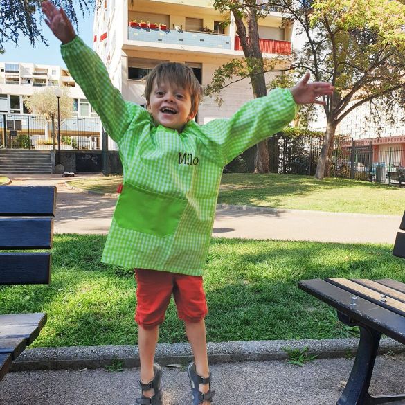 Blouse | tablier écolier personnalisé | Couleur verte